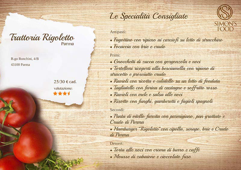 Trattoria Rigoletto - menù