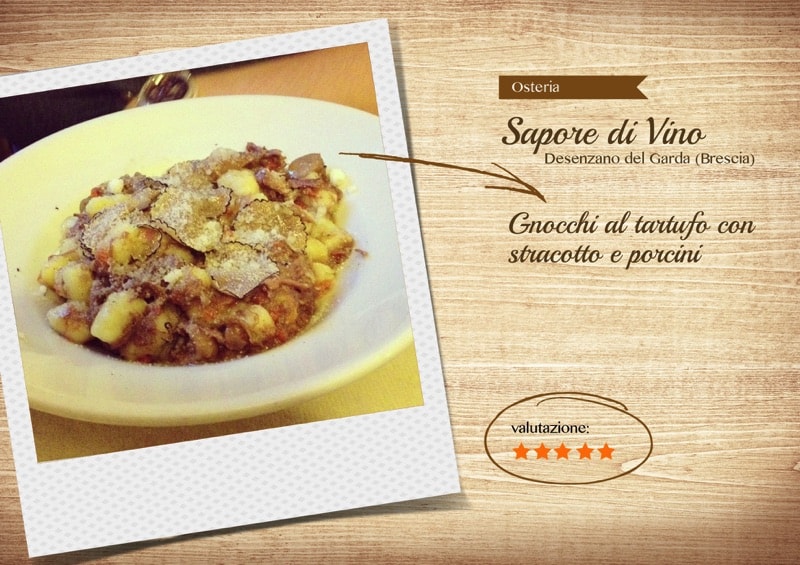 Osteria Sapore Divino, Gnocchi al tartufo