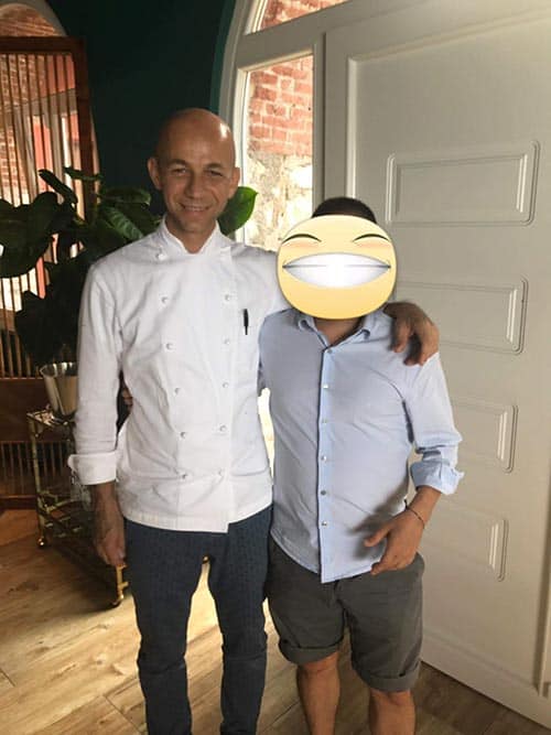 Simon con lo Chef Riccardo Camanini