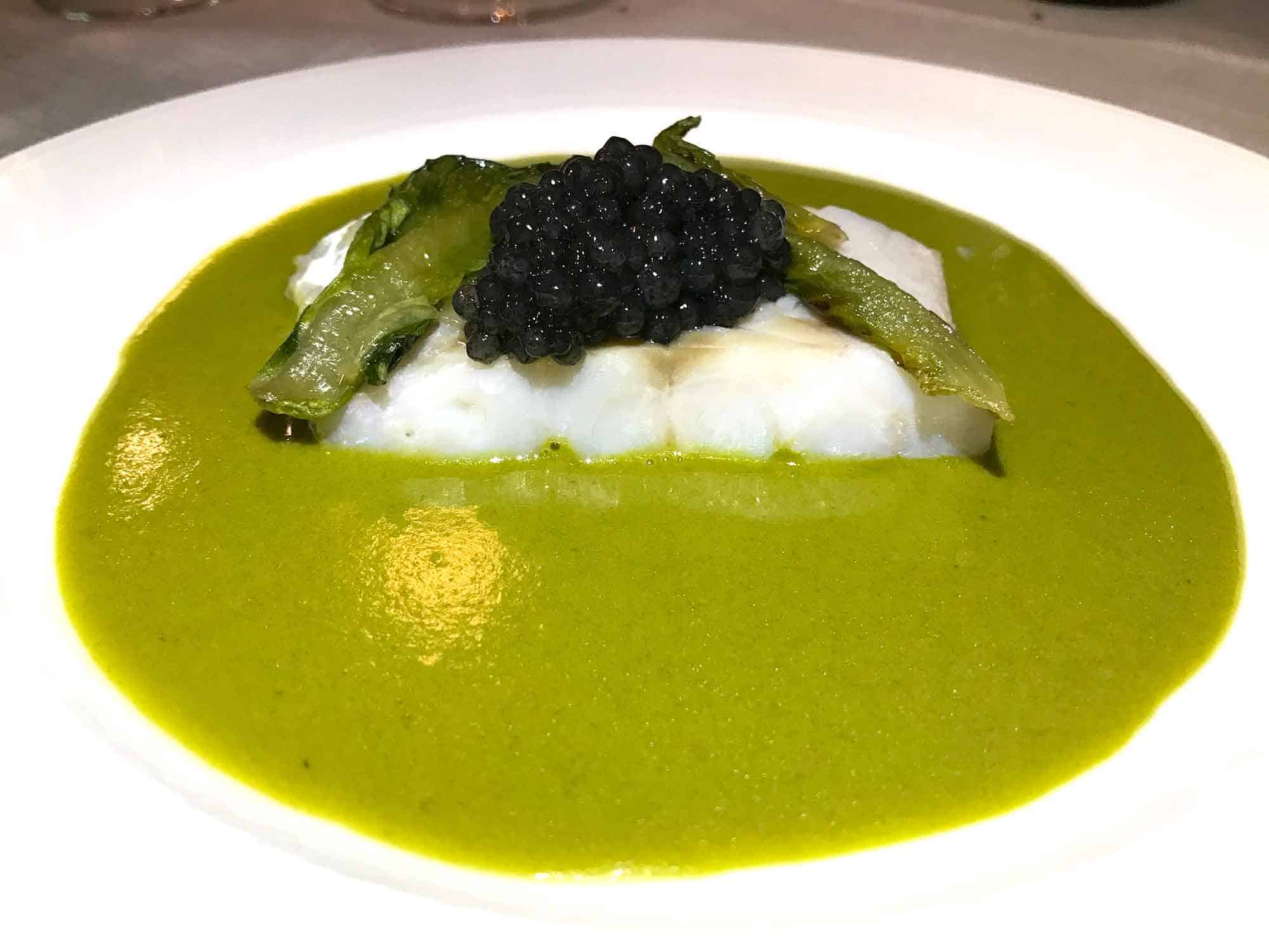 Trancio di merluzzo e caviale