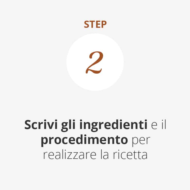 2-scrivi ingredienti Scrivi ingredienti e preparazione
