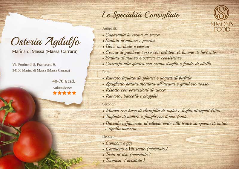 Osteria Agilulfo - menu