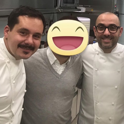 con i due Chef Riccardo Monco e Alessandro della Tommasina dell'Enoteca Pinchiorri (3 Stelle Michelin)