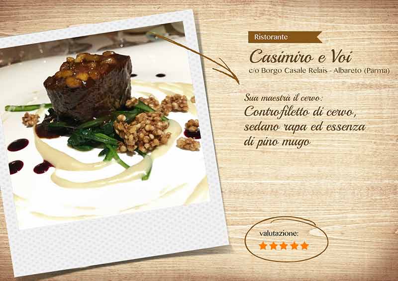 Ristorante Casimiro e voi, controfiletto di cervo