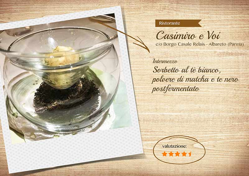 Ristorante Casimiro e voi, sorbetto al te bianco