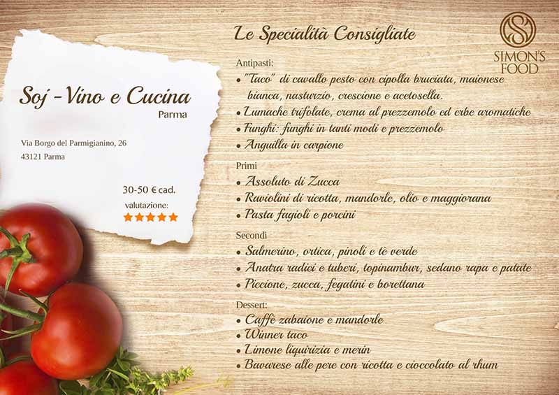 menu-Ristorante -Soj-vino e cucina